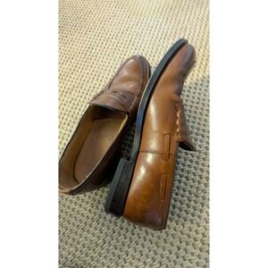 Charles Tyrwhitt Mens chestnut saddle Brown Penny Loafers Shoes Size 8.5 comfort